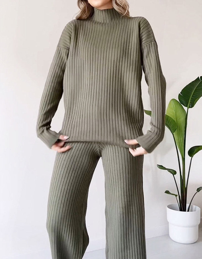 Long-sleeved Knitted Suit Set