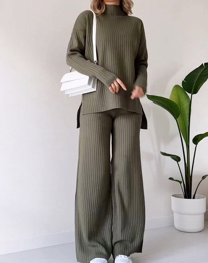 Long-sleeved Knitted Suit Set