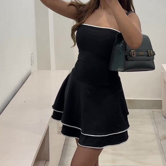 Black Off-Shoulder Mini Dress